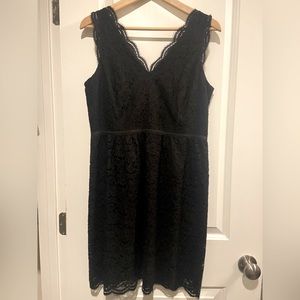 Loft by Ann Taylor black lace sleeveless dress